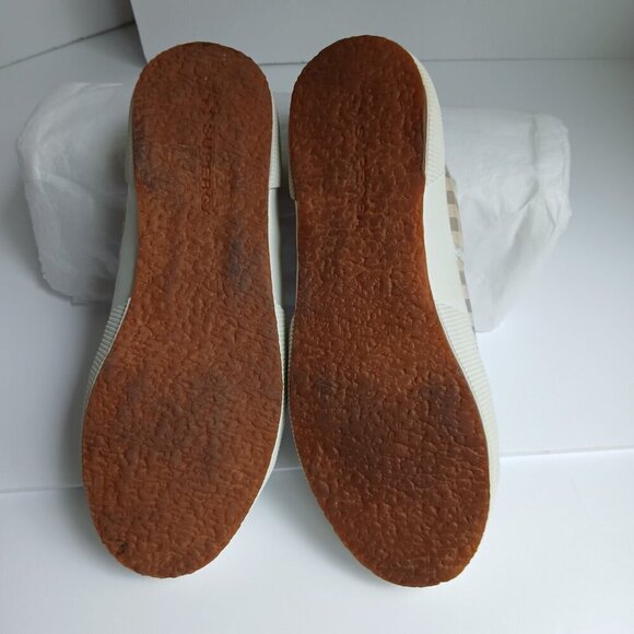 Superga  2750 Grey & White Gingham Check Sneakers  S00CV40  *Super Cute!  Sz 8.5 - Picture 5 of 12